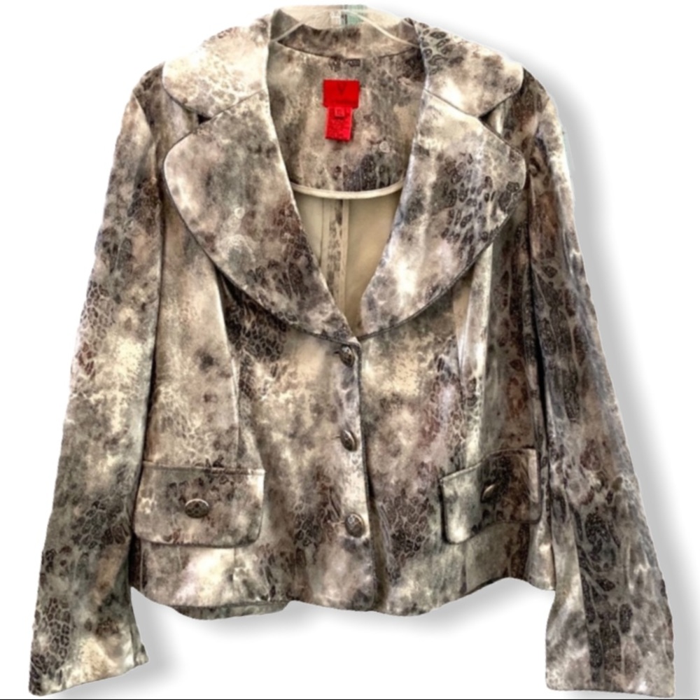 V Cristina iridescent snakeskin print blazer XL